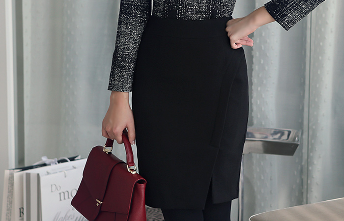 丸め切開ひらきスカート（起毛）