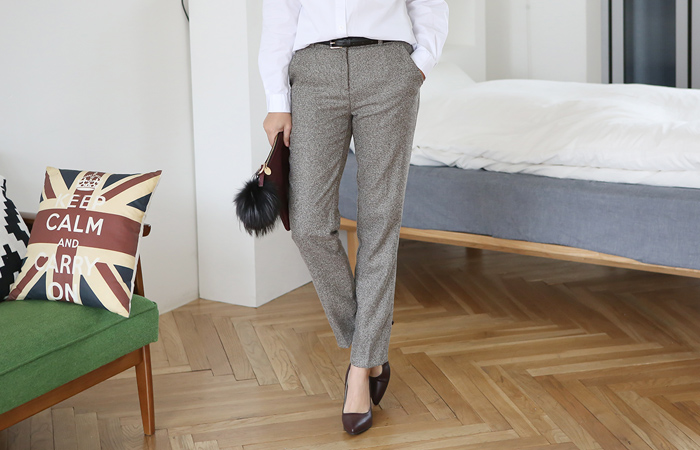 クラシッククラブチェックウールパンツ