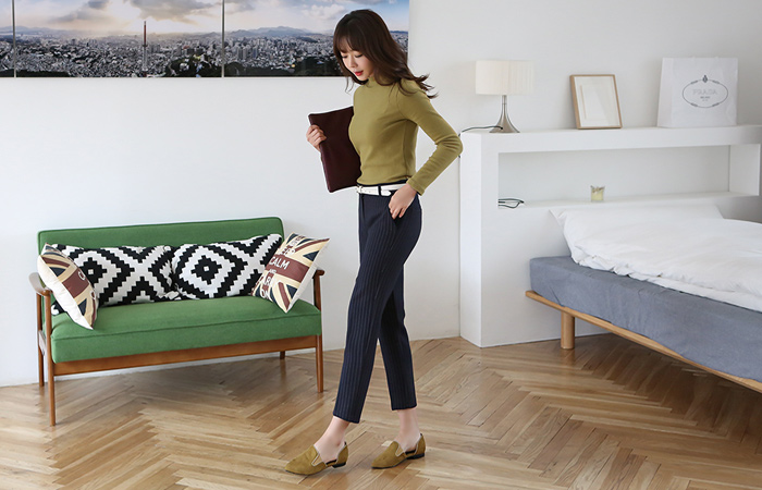 ピンストライプスリム9部スレックス