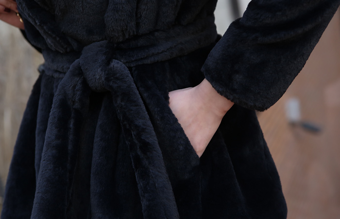 ミンクファーフレアフードコート