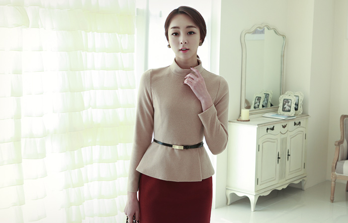 スタンディングネックツーピースワンピース