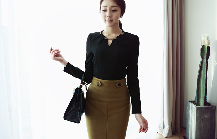 アンティークゴールドアカシアブラウス