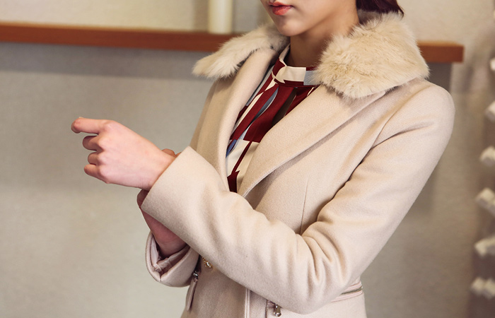 ファスナーポケットスリムラインハーフコート