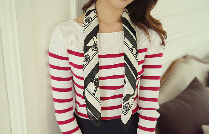 骨董こっとう配色ロングスカーフ