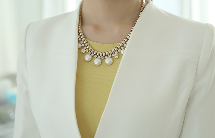 カラー無し切開ステッチロングジャケットⅡ