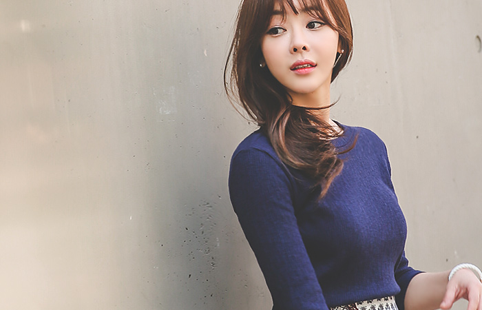 スラブロールアップ7分袖ティー