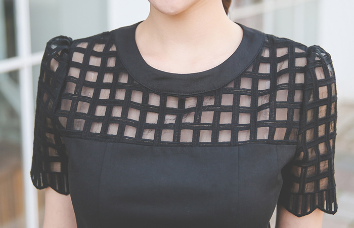 シーツルーチェックバーディーワンピース