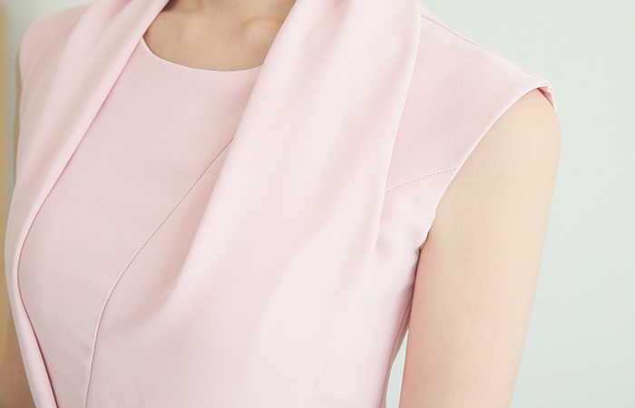 エレガンススカーフベルトワンピース