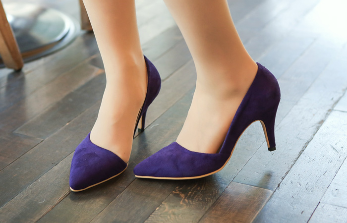 [モデル着用28車]サイドラインスエードヒール