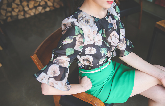 ローズオーガンザブラウス