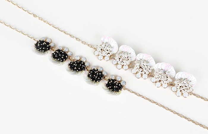 クラムカラー螺鈿ネックレス