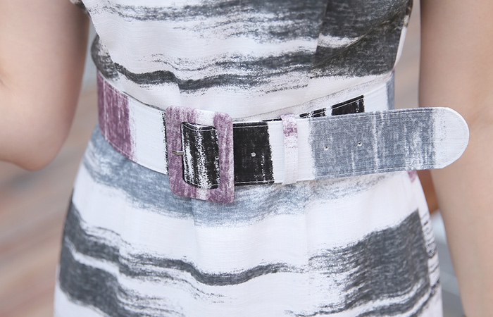 アートブラシリネンワンピース