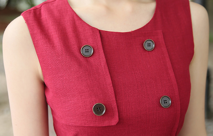 ロマンチックリネントレンチワンピース