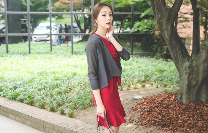 女性ショールカラーオープンカーディガン