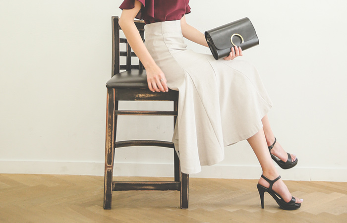 リネンコットンギャザースカート