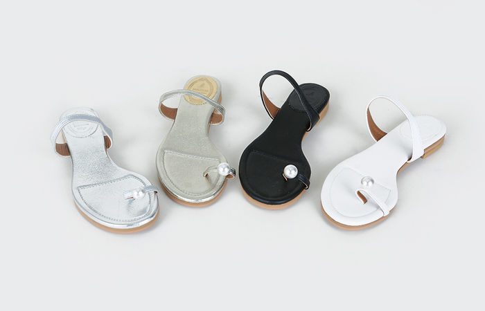 真珠＆キュービックカーフスキンチョリスリッパ