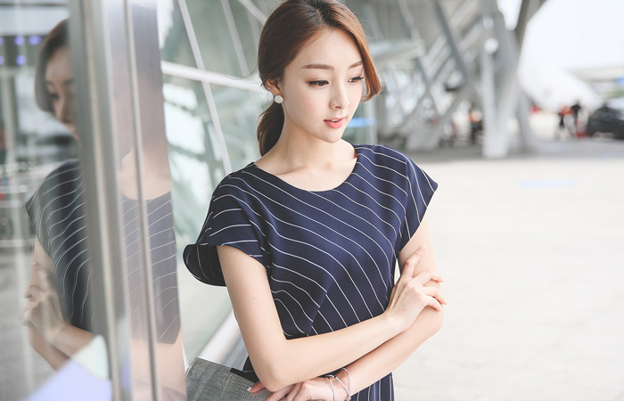 エレガンスストライプワンピース