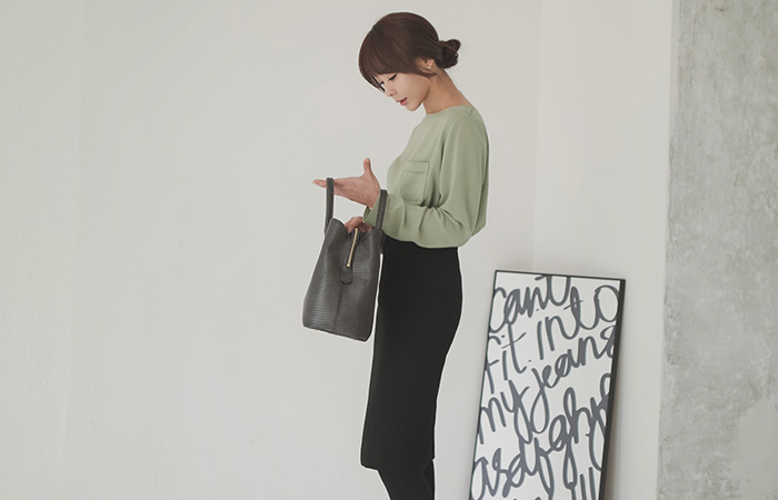 シンプルハイウエストスカート_品切り