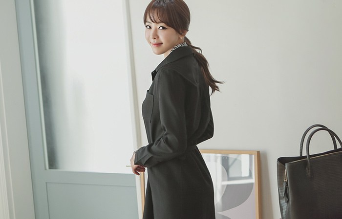 ああジャカラーベルトワンピース