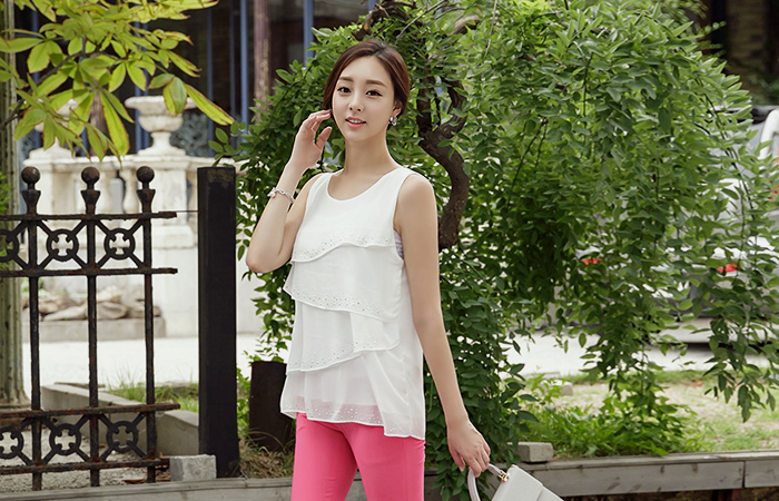 キュービックティアードロングブラウス