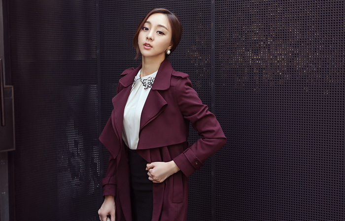 二重翼カラートレンチコート