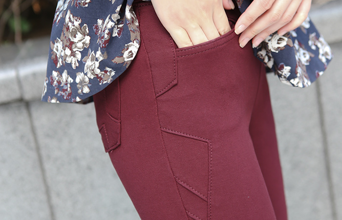 切開こートンスパンバンディングパンツ