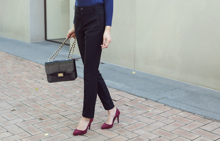 スリムポケットチェックスパンパンツ