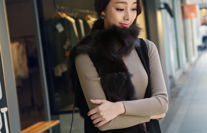 リアルフォックスファーニットベスト