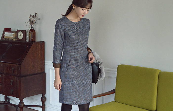 ミックスカラーチュニックワンピース