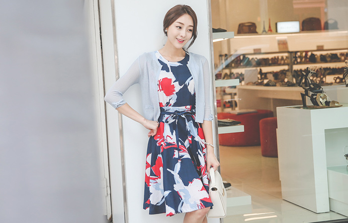 ロマンチックリボン袖カーディガン