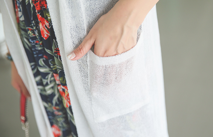 ボックスポケットヨプトゥイムロングカーディガン