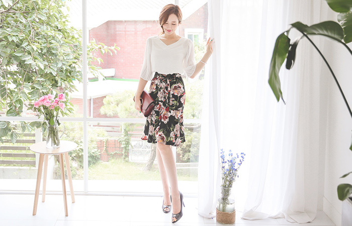 フローラルマーメイドスカート