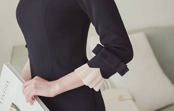 プリッツリボン袖ドレス