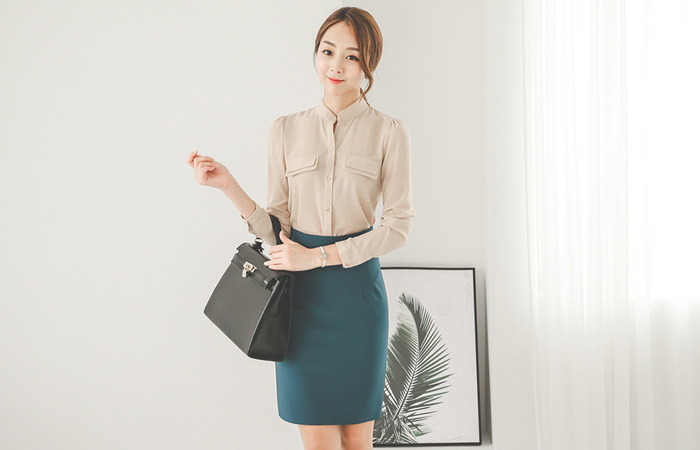 シンプルダーツハイウエストスカート