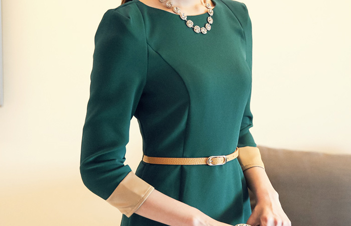 ゴールド配色Hラインワンピース