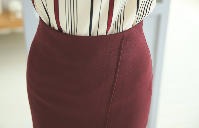 シンプル斜線ひらきスカート（fall）（品切り）