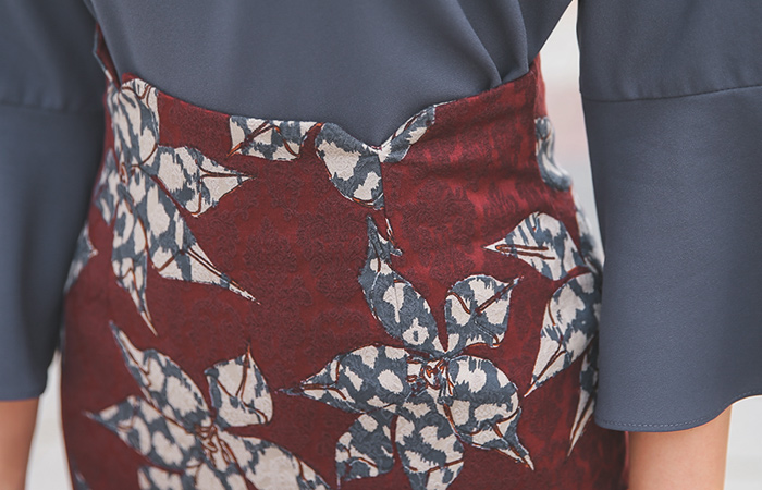 ジャスミンジャカードこートンスパンスカート