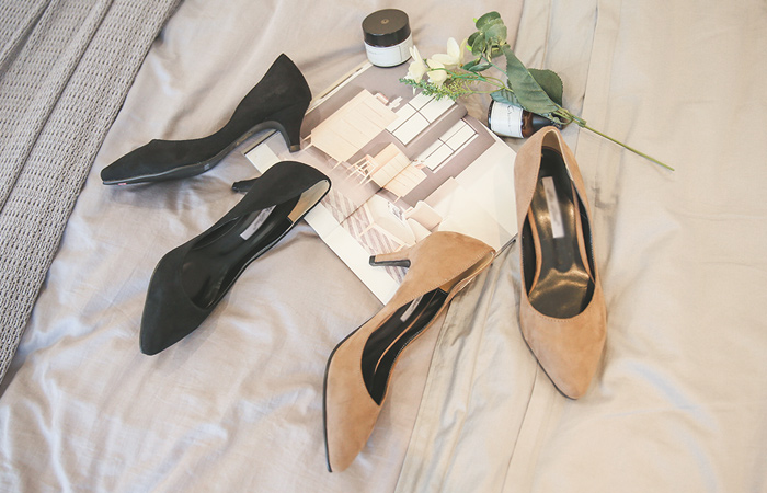 スエードデイリーミドルパンプス（5cm / 7cm）