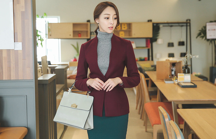 シンプルウェーブラインウールジャケット（品切り）