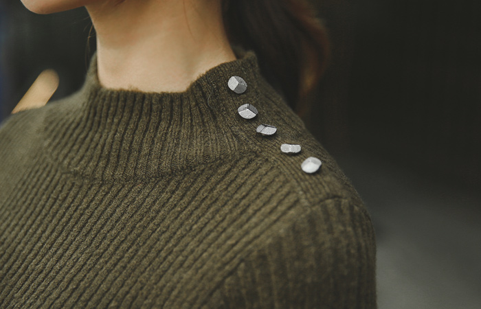 サルエル半ポーラニットドレス