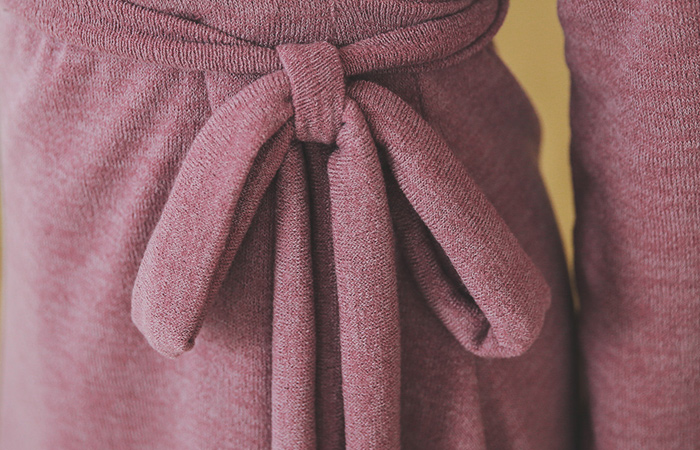 ボカシニットラップフレアドレス