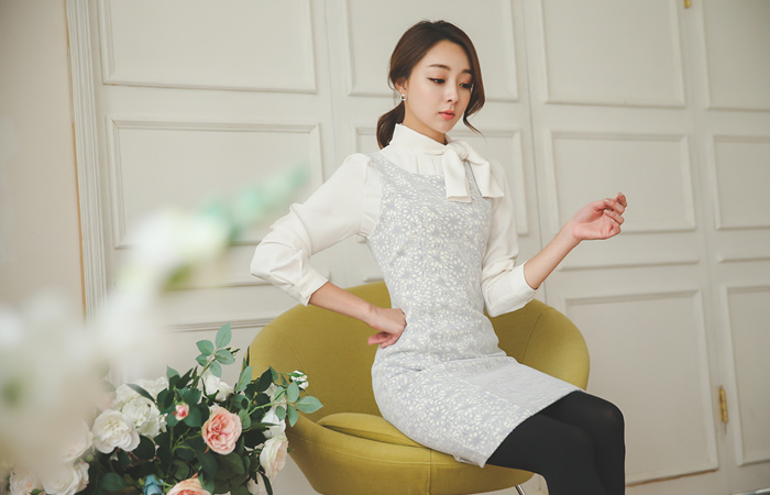 フラワー図面起毛ドレス