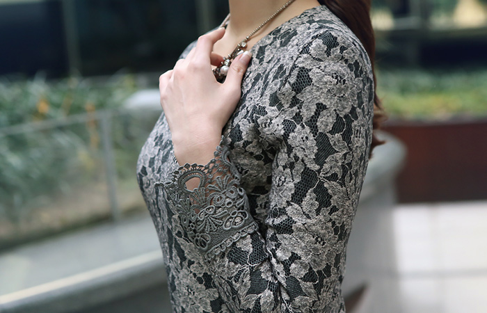 ラグジュアリーツートーンレイスドレス