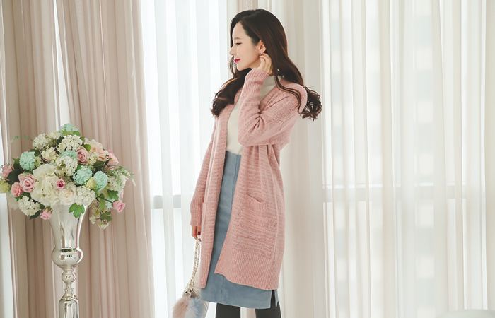 ミルフィーユボカシロングカーディガン