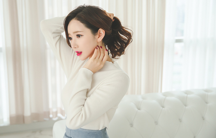 ソフト起毛フリルラインティー