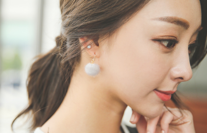 コットンキャンディ滴イヤリング