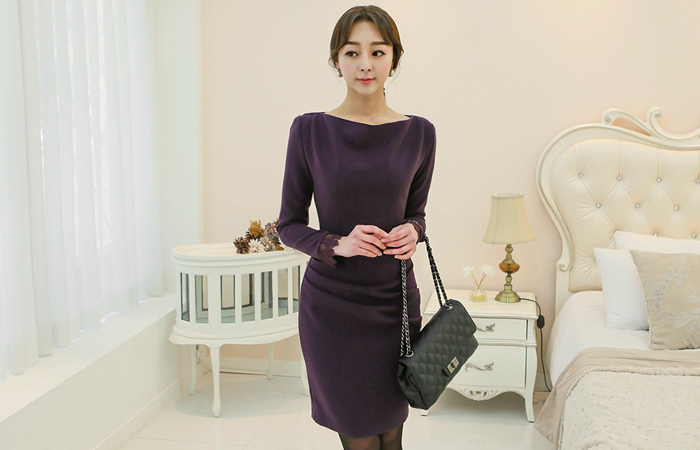 レイスカフスドレープドレス