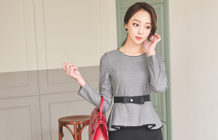 ハウンドページプラムパールベルトドレス