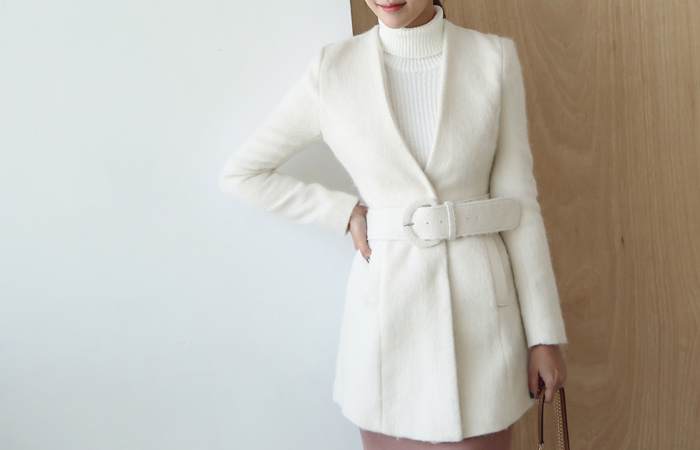 モヘアベルティードハーフコート