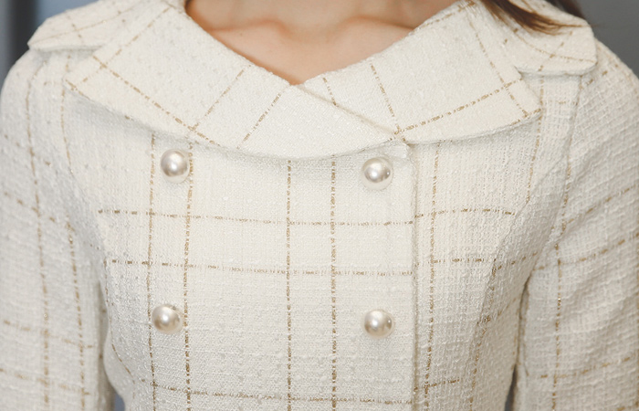 セラパールボタンツイードドレス